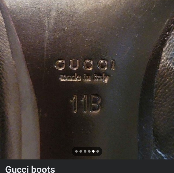 Gucci Boots 11B black leather high heels. Zip up over calf to knee. - Picture 11 of 12
